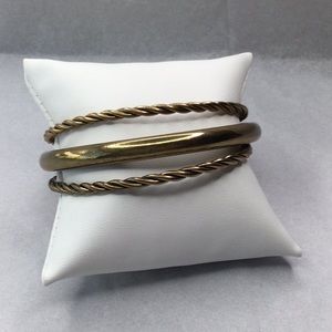 Vintage Gold Tone Bangle Set - 3